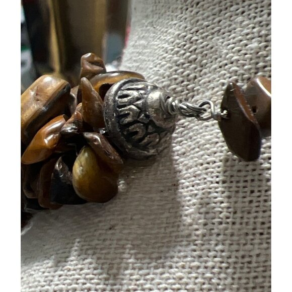 Multi Strand Genuine Tiger Eye Necklace -- 18" - Picture 7 of 8